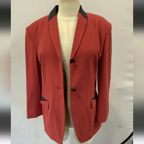 Vintage 80s Armani Red Equestrian Blazer Sport Jacket Read Discrimination - Picture 9 of 16